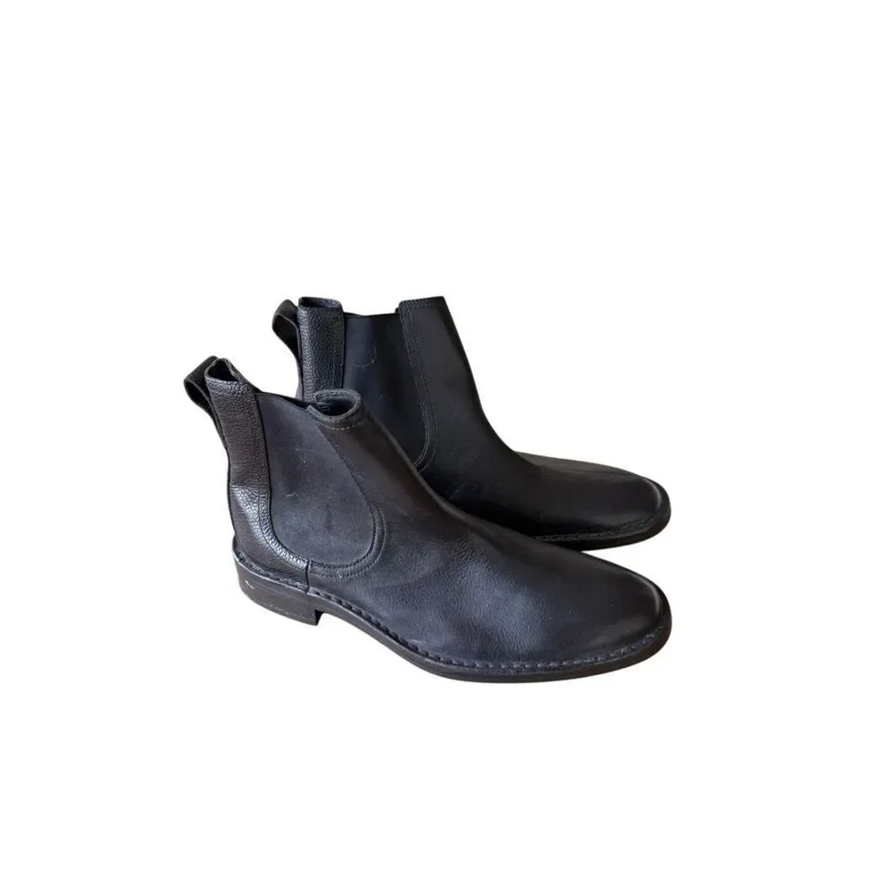 Cole Haan x Nike Air Mens Black Pebbled Leather Chelsea Boots Size 9.5